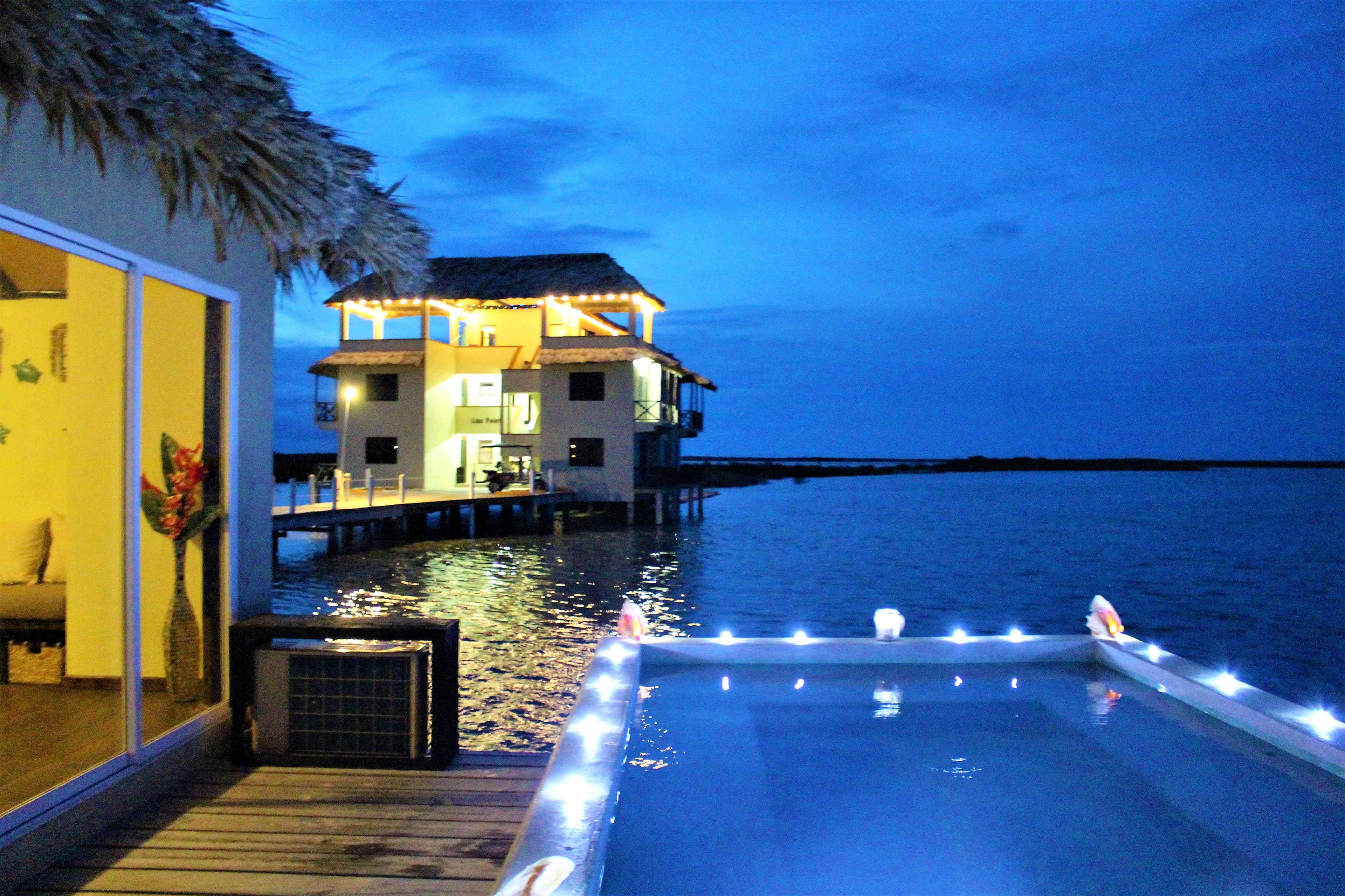 Private pool at the two-bedroom overwater cabana, Lina Point, San Pedro