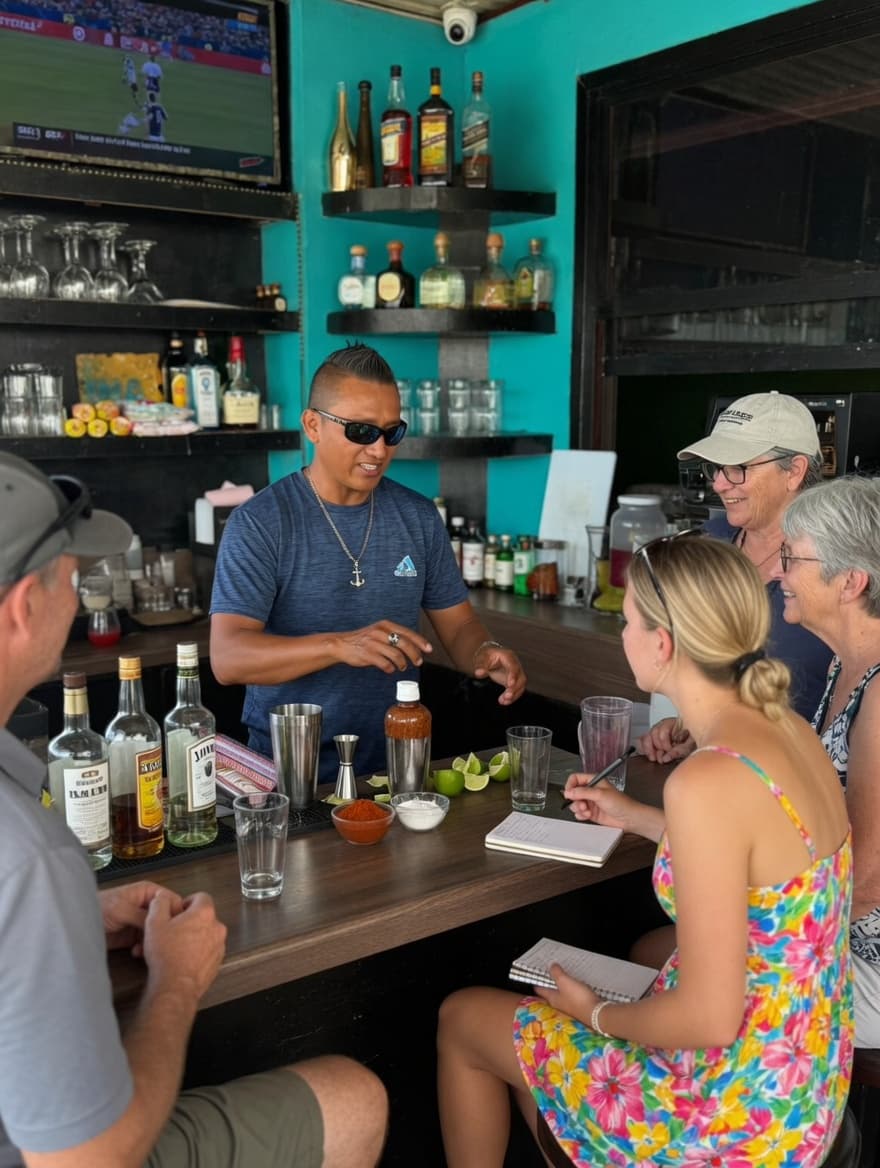 Guests enjoying a cocktail class experience