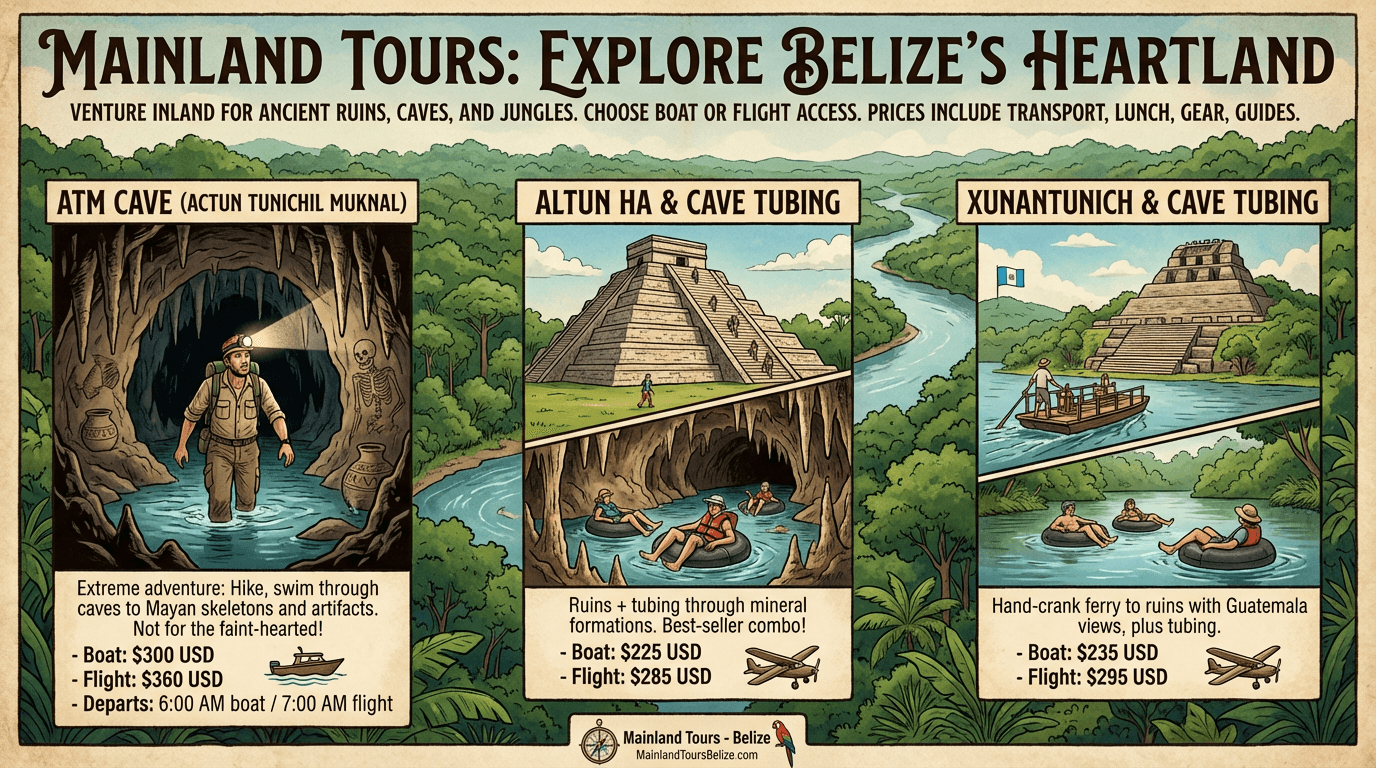 San Ignacio: Caracol Maya Ruins & Waterfall Tour with Lunch